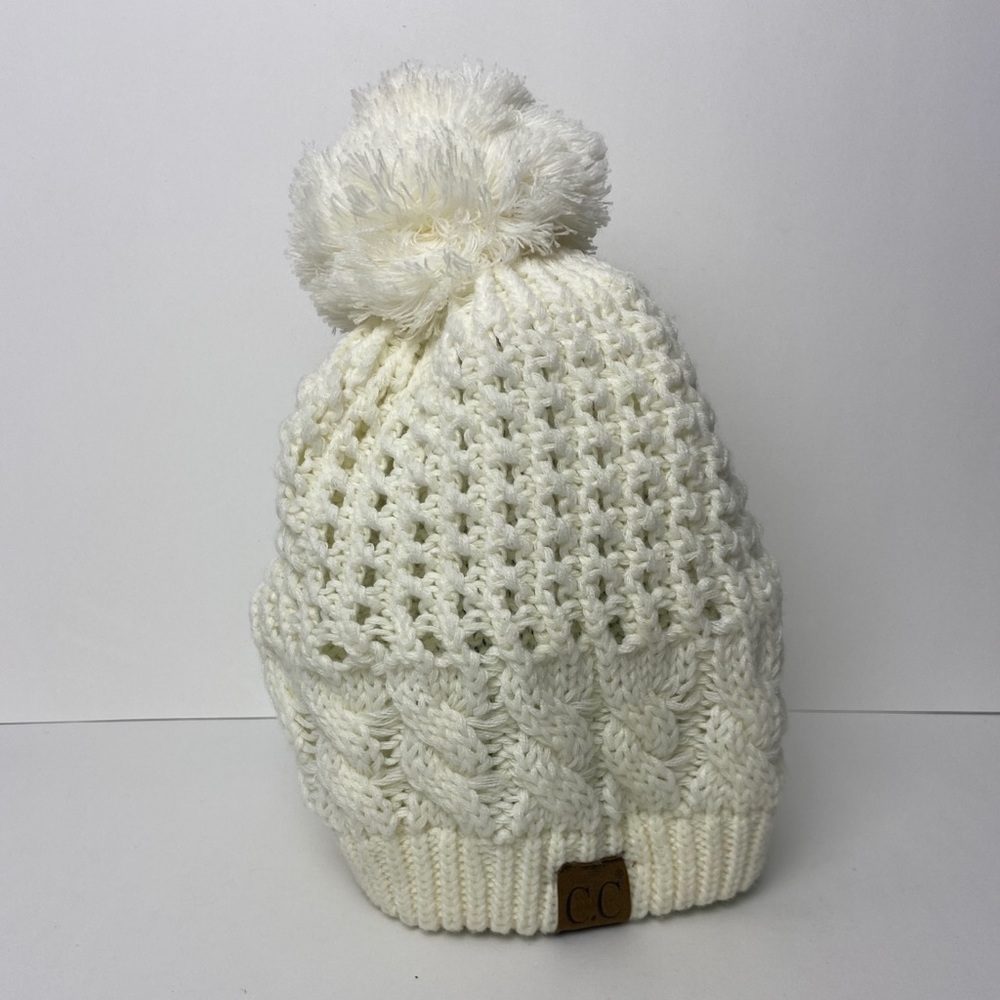 C.C Cream winter hat with Pom Pom